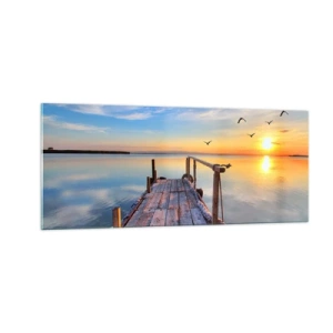 Obraz na skle - Ísť pred seba smerom k slnku - 100x40 cm