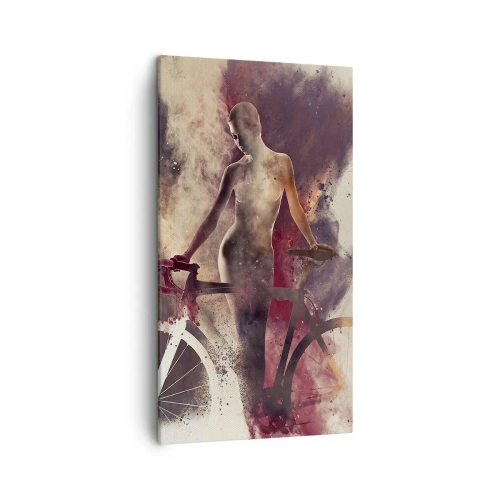 Obraz na plátne - Cyklistická duša v mramorových tvaroch - 45x80 cm