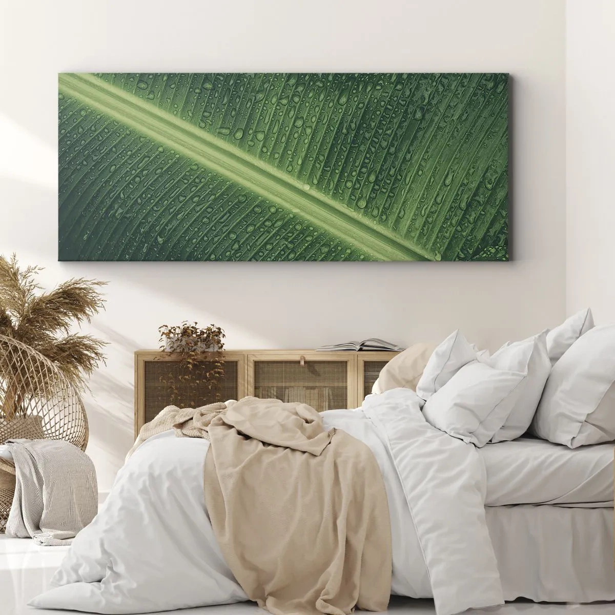 Obraz na plátne - Štruktúra zelenej - 100x40 cm