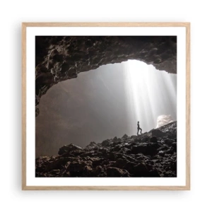 Plagát v ráme zo svetlého duba - Svetelná jaskyňa - 60x60 cm