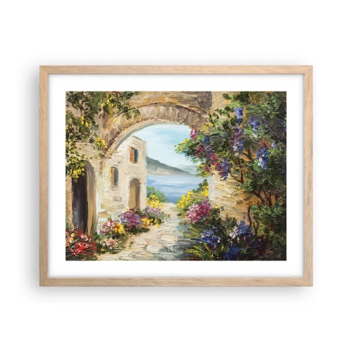 Plagát v ráme zo svetlého duba - Pôvab pobrežnej krajiny - 50x40 cm