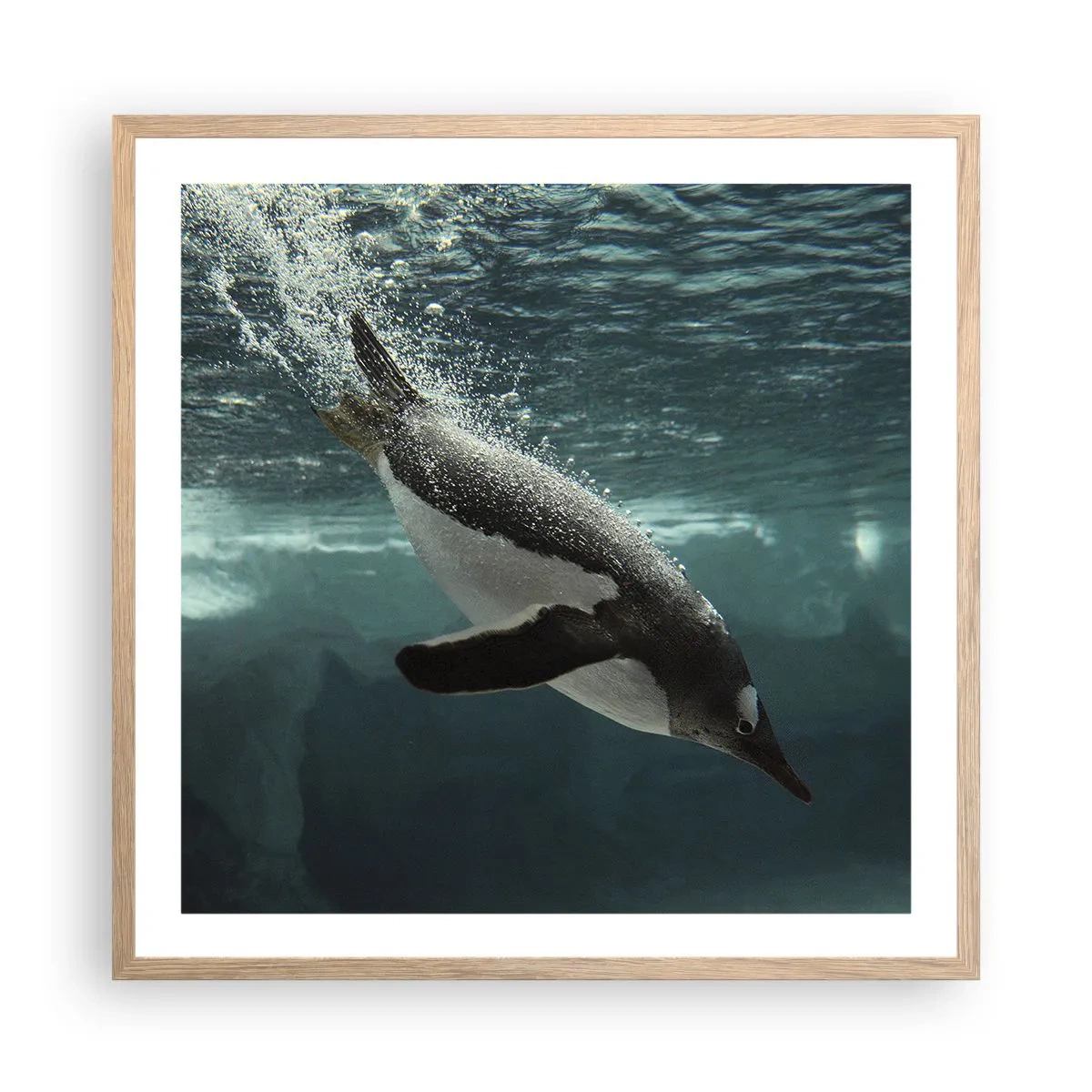 Plagát v ráme zo svetlého duba - Vitajte v mojom svete - 60x60 cm