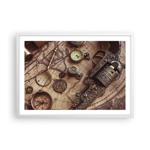 Plagát v bielom ráme - Dobrodružstvo volá - 70x50 cm