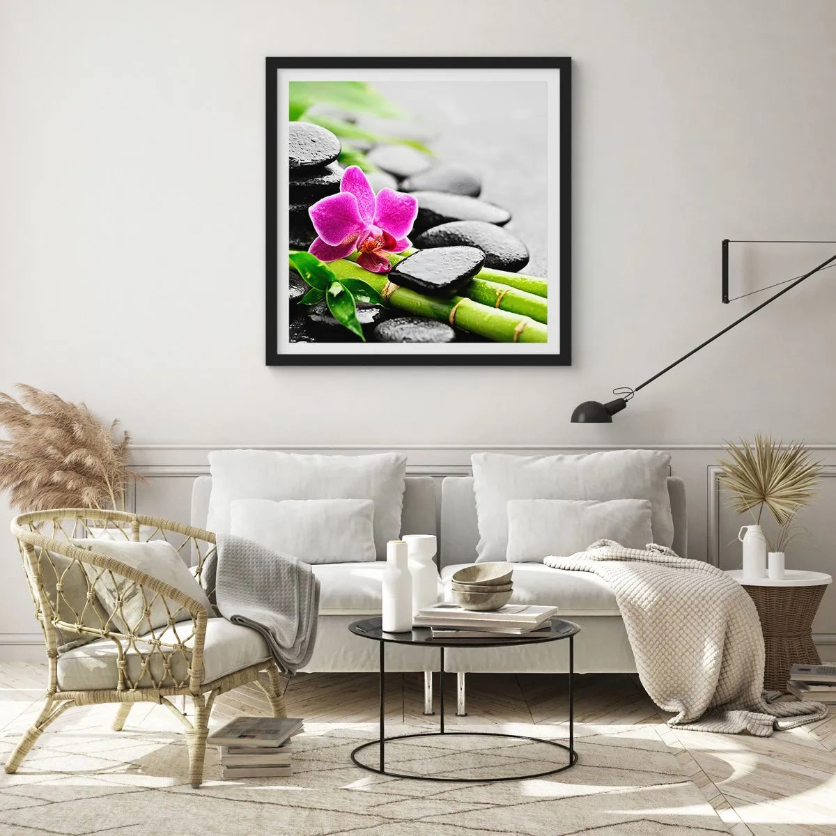 Plagát v čiernom ráme - V pokojnej rovnováhe - 60x60 cm