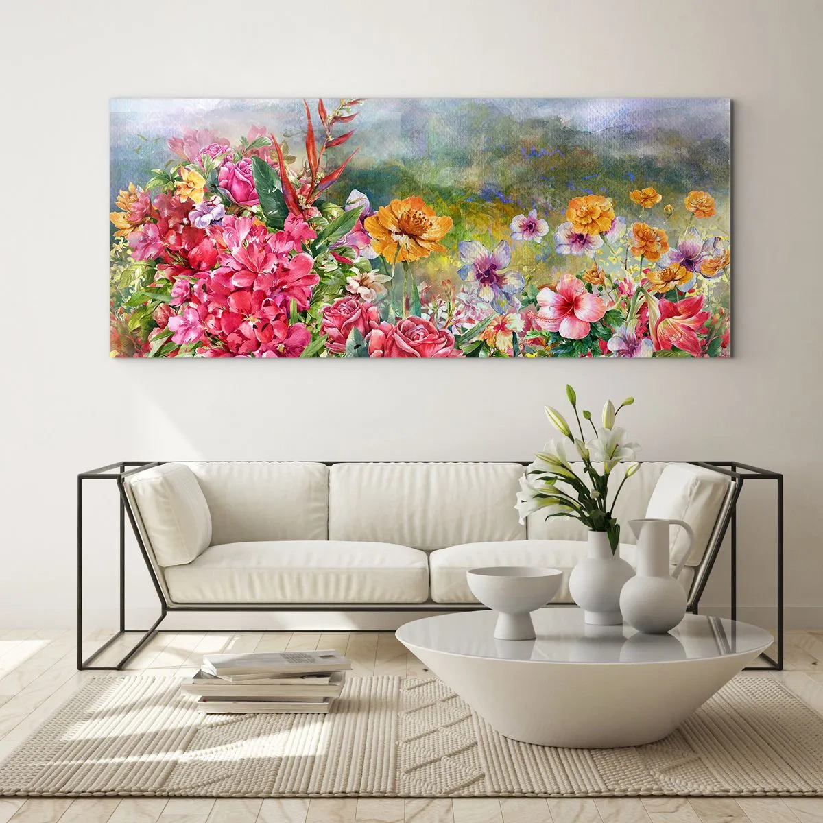 Obraz na skle - Záhrada, ktorá sa zbláznila - 160x50 cm