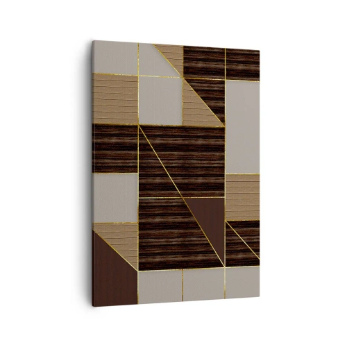 Obraz na plátne - Mozaika hnedej a zlatej - 50x70 cm