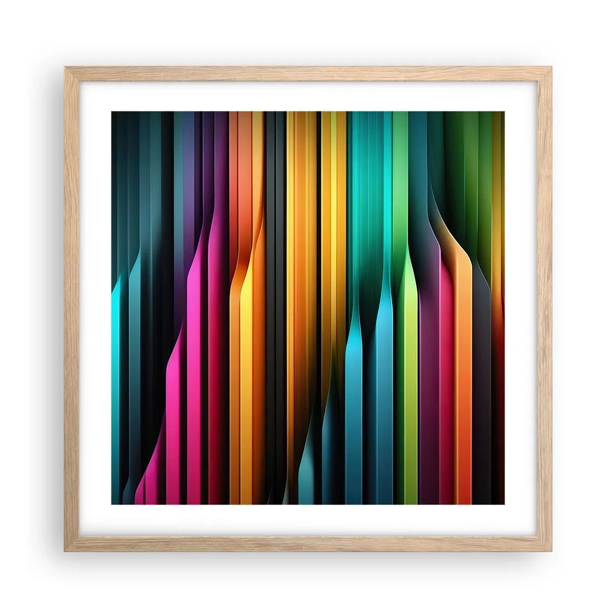 Plagát v ráme zo svetlého duba - Svetelný organ - 50x50 cm