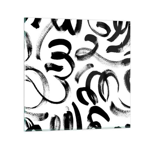 Obraz na skle - Čierne na bielom - 30x30 cm