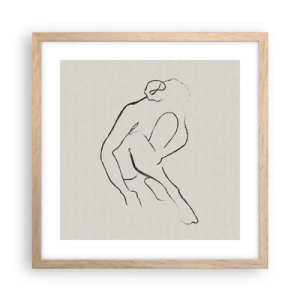Plagát v ráme zo svetlého duba - Intímna skica - 40x40 cm