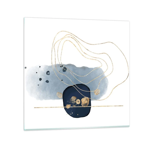 Obraz na skle - Modro-zlatá fantázia - 70x70 cm