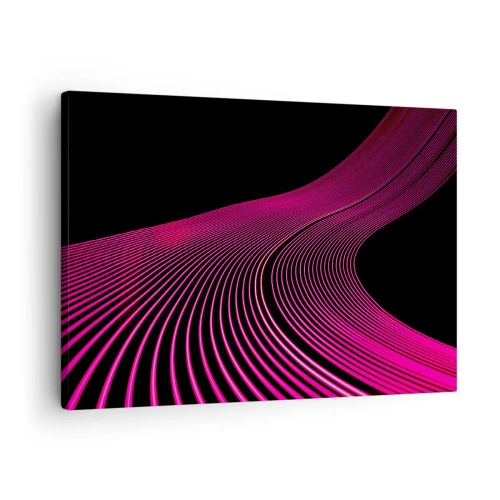 Obraz na plátne - Futuristické čiary v odtieňoch ružovej na čiernom pozadí - 70x50cm - Bulvár svetla - Moderná nástenná dekorácia do obývacej izby a spálne ARTTOR