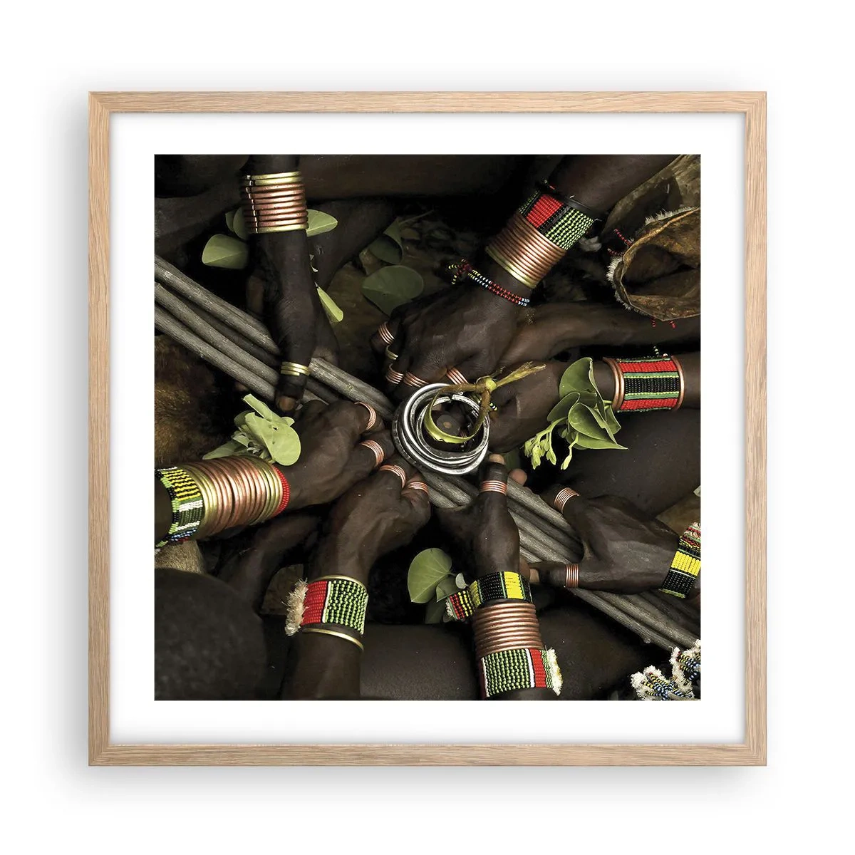 Plagát v ráme zo svetlého duba - Sme spolu - 50x50 cm