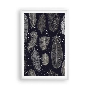 Plagát v bielom ráme - Čipka s perím - 61x91 cm
