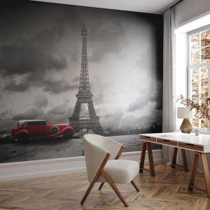 Fototapeta Premium Sand - Nie tak dávno v Paríži - Automobilový priemysel, Eiffelova veža, Paríž - 100x70 cm