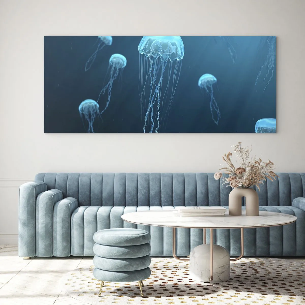 Obraz na skle - Oceánsky tanec - 100x40 cm