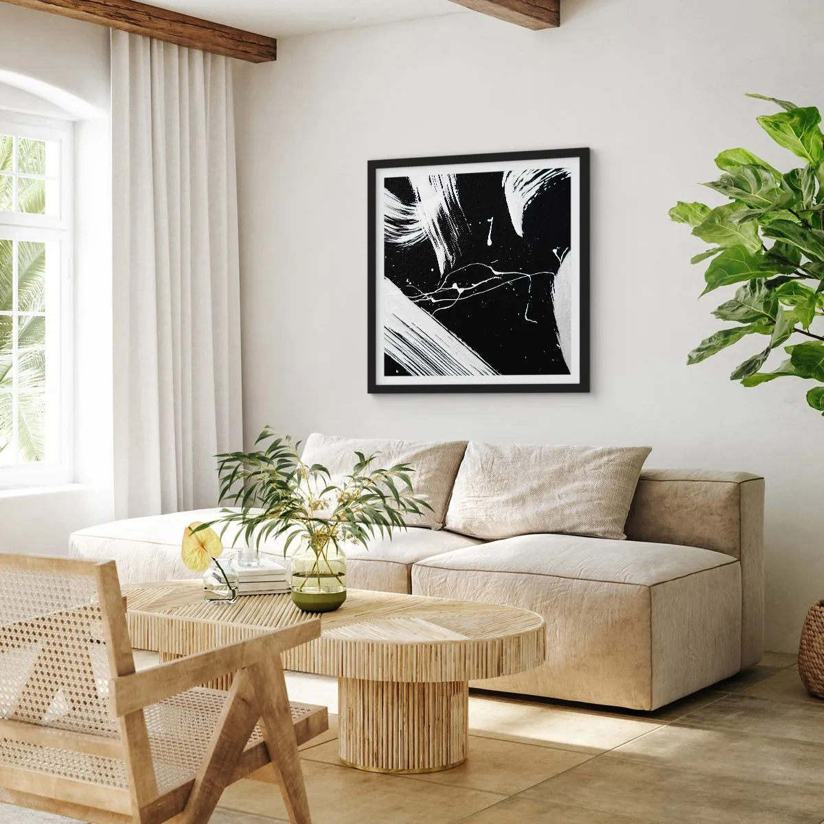 Plagát v čiernom ráme - Prelomiť temnotu - 60x60 cm