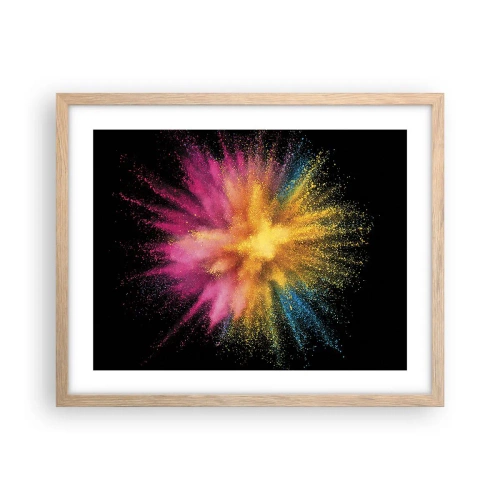 Plagát v ráme zo svetlého duba - Zrodenie farieb - 50x40 cm