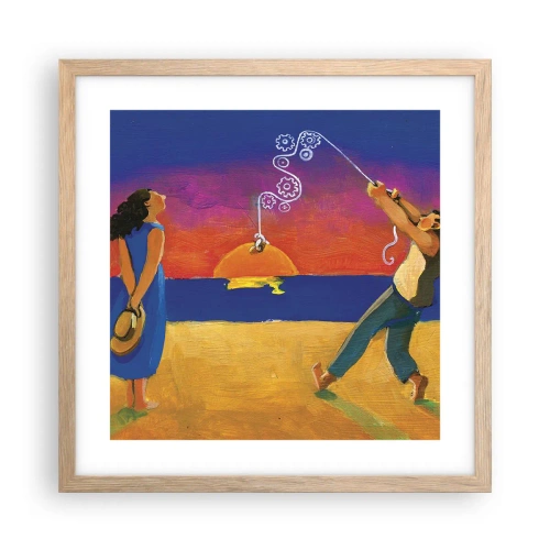 Plagát v ráme zo svetlého duba - Viac ako hviezda z neba - 40x40 cm