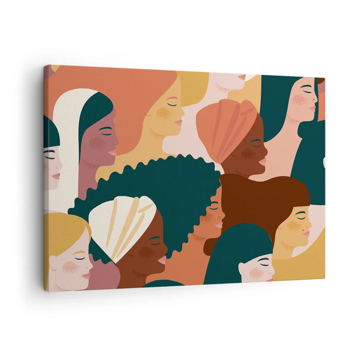 Obraz na plátne - Farebné profily žien v rôznych štýloch - 70x50cm - Iba ženskosť - Moderná nástenná dekorácia do obývacej izby a spálne ARTTOR