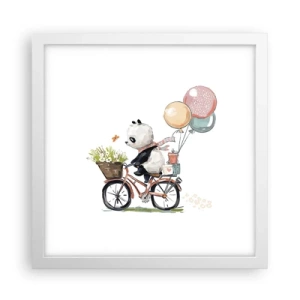 Plagát v bielom ráme - Šťastný deň - 30x30 cm