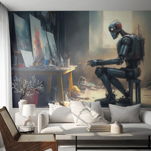 Fototapeta Premium Sand - Akt stvorenia - Kus, Maľovanie, Robot - 400x280 cm