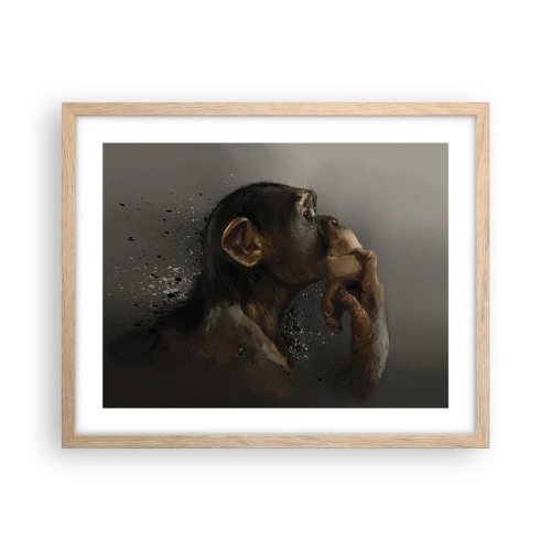 Plagát v ráme zo svetlého duba - Určite mysliteľ - 50x40 cm