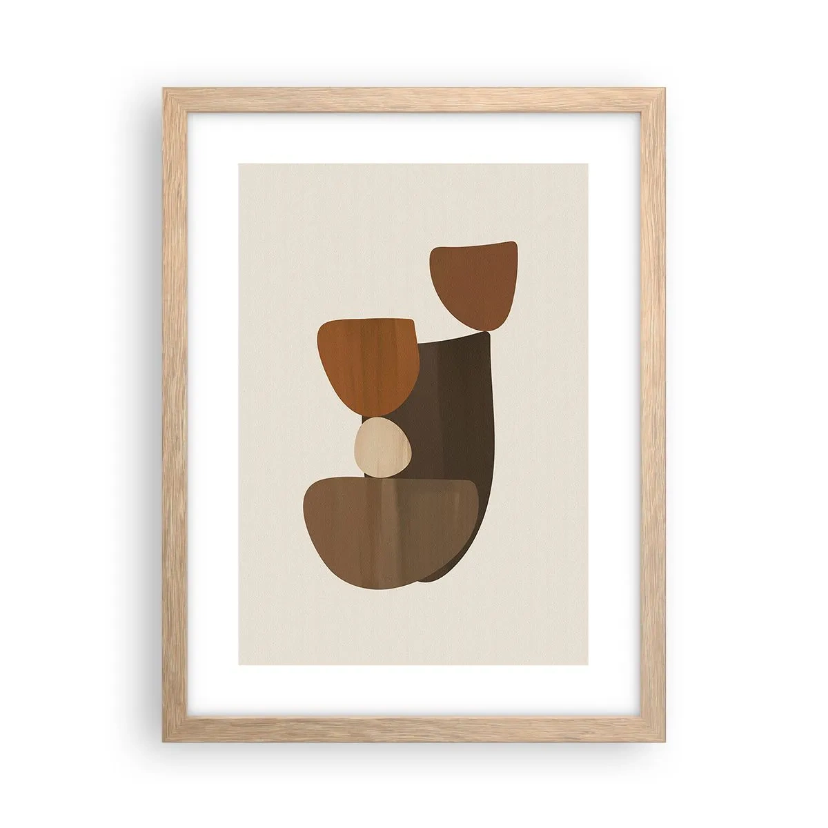 Plagát v ráme zo svetlého duba - Bronzová kompozícia - 30x40 cm