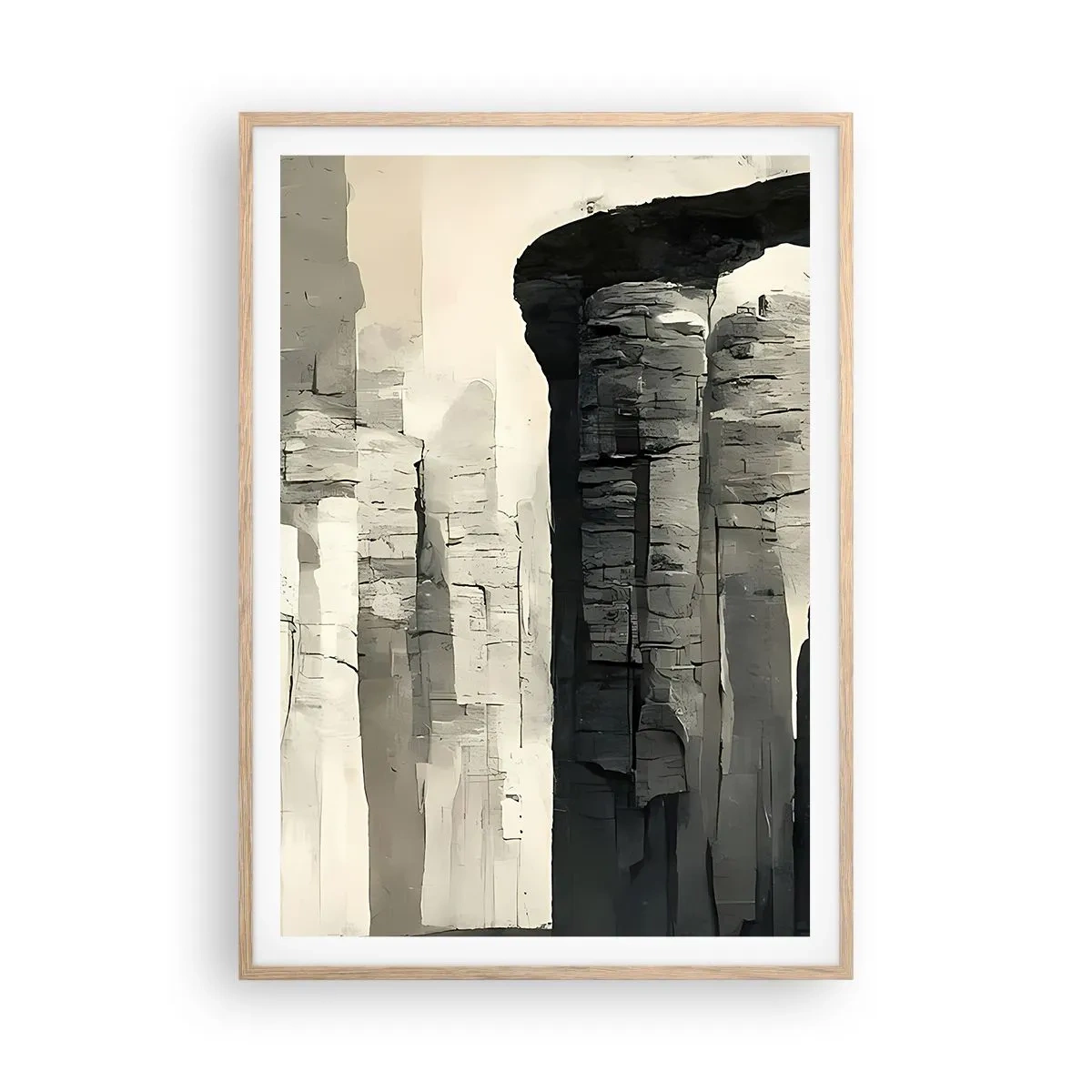 Plagát v ráme zo svetlého duba - Majestátnosť starožitnosti - 70x100 cm
