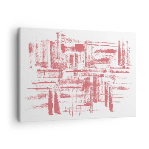 Obraz na plátne - Abstraktné ružové textúry na bielom pozadí - 70x50cm - Červené mesto - Moderná nástenná dekorácia do obývacej izby a spálne ARTTOR