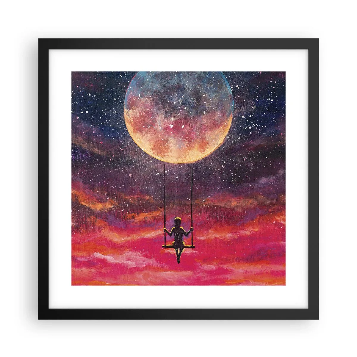 Plagát v čiernom ráme - Stavať si vzdušné zámky - 40x40 cm