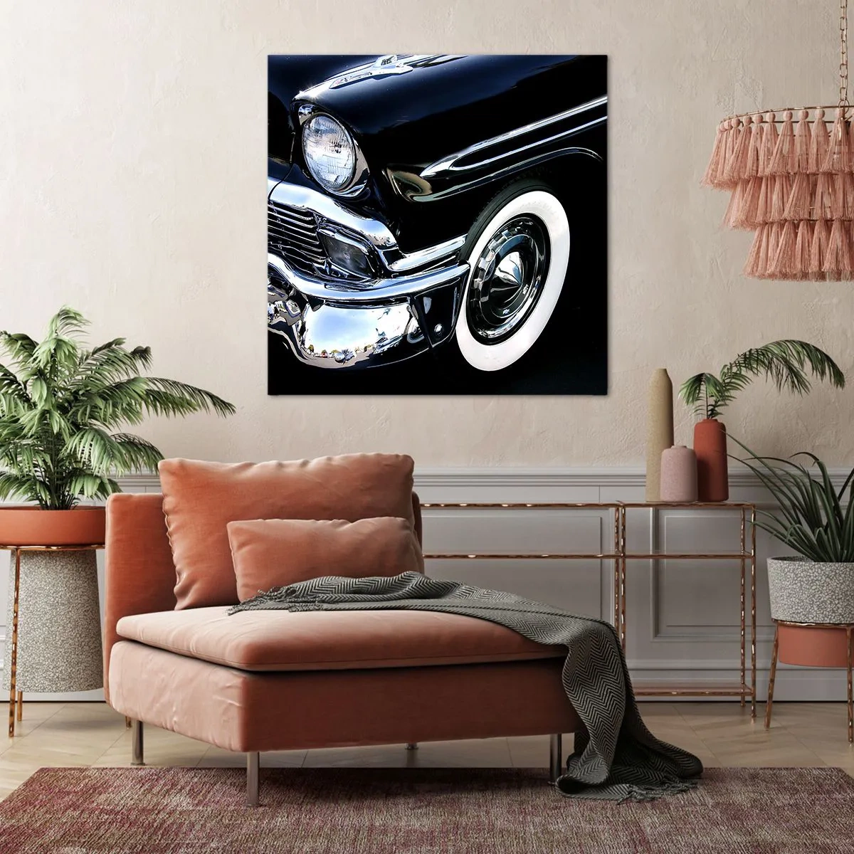 Obraz na plátne - Klasika v striebornej, čiernej a bielej - 60x60 cm