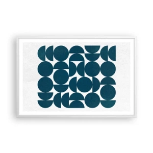 Plagát v bielom ráme - Kruhy a polkruhy - 91x61 cm