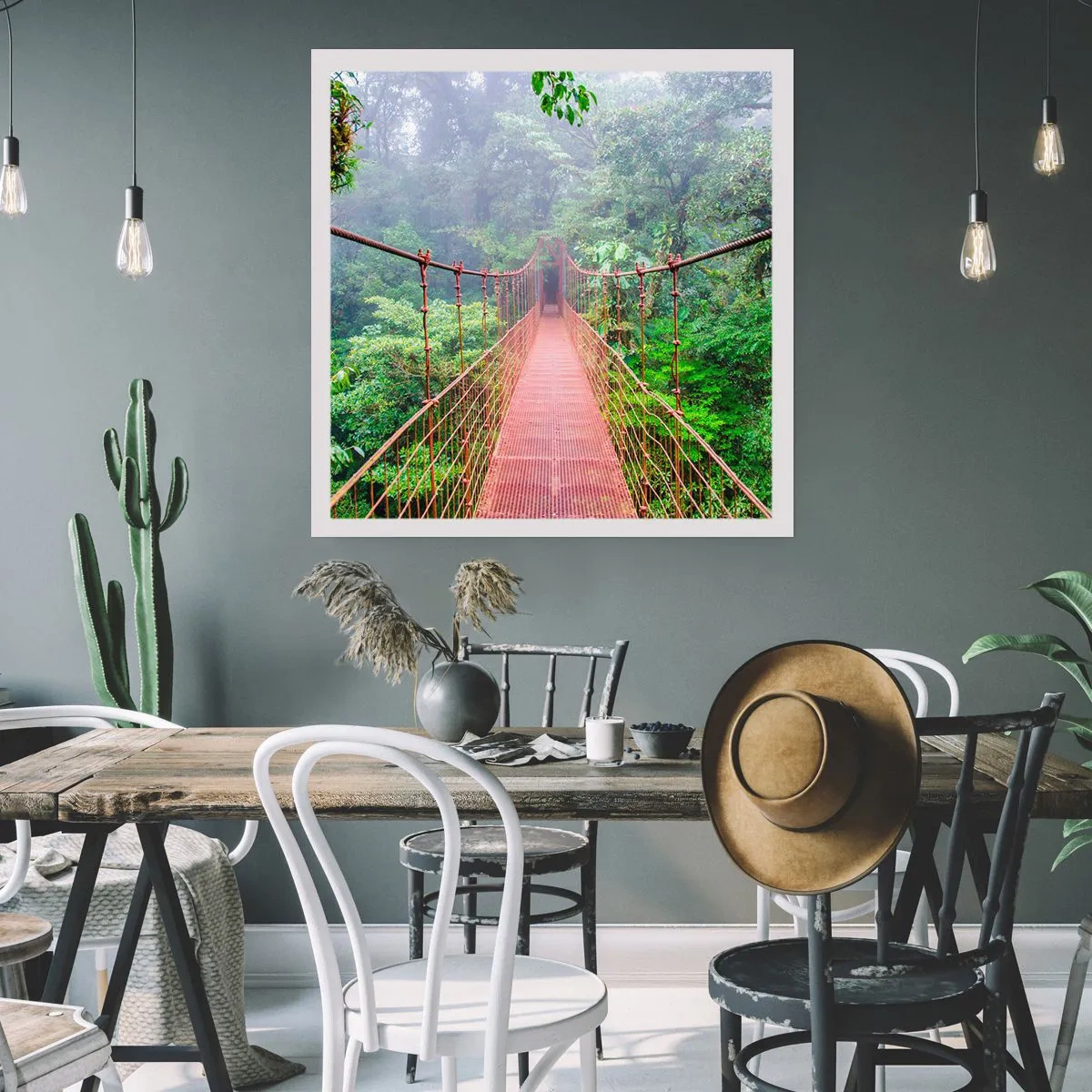 Plagát - Zavesený nad korunami - 50x50 cm