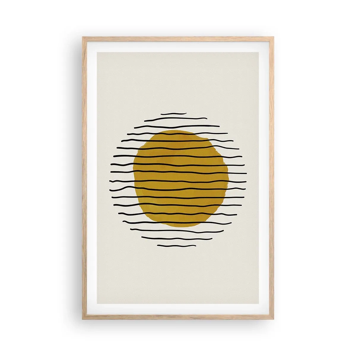 Plagát v ráme zo svetlého duba - Abstrakcia kmitajúca žiarom - 61x91 cm