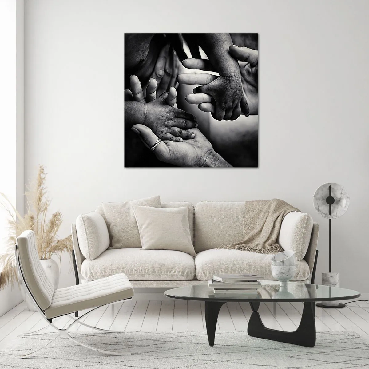 Obraz na skle - Byť človekom - 70x70 cm