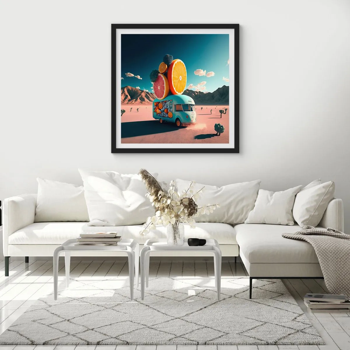 Plagát v čiernom ráme - Chuť prázdnin - 40x40 cm