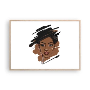 Plagát v ráme zo svetlého duba - Sladká ako čokoláda - 100x70 cm