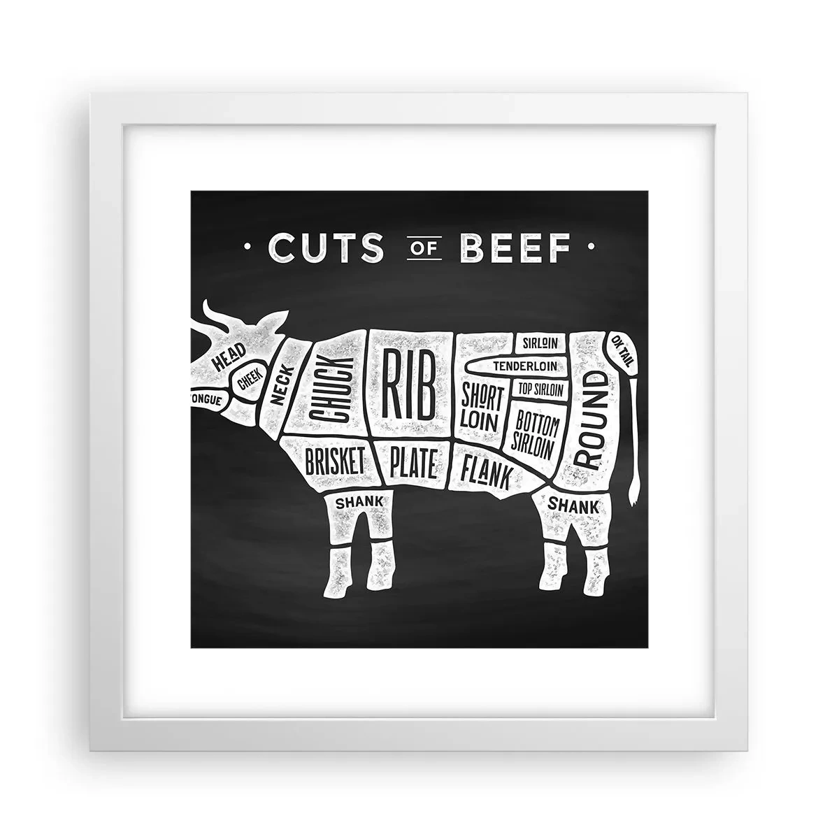 Plagát v bielom ráme - Šlabikár mäsiara - 30x30 cm