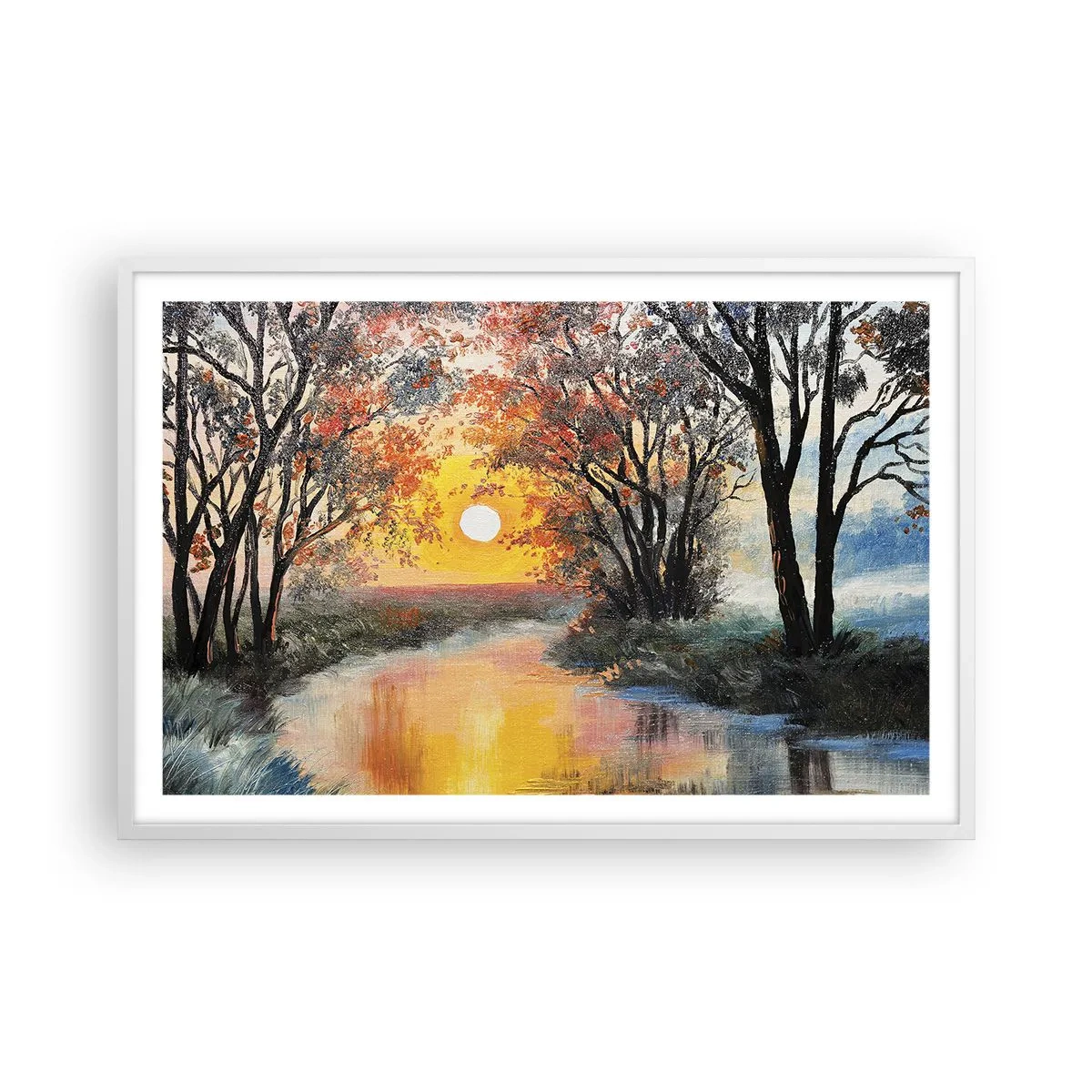 Plagát v bielom ráme - Jesenný nádych - 91x61 cm