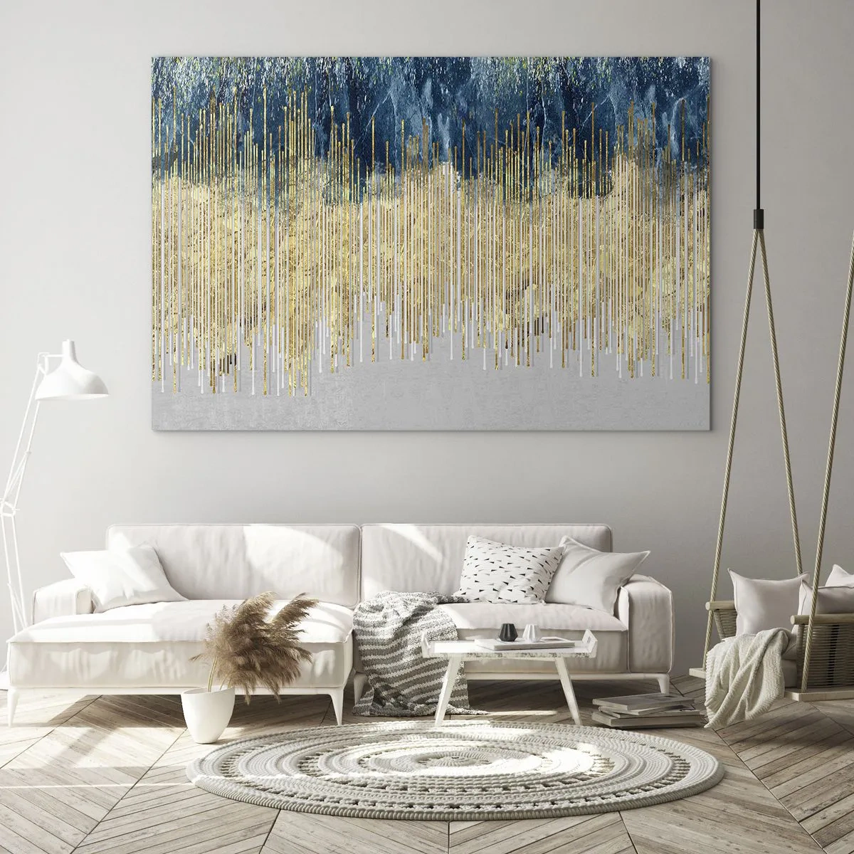 Obraz na skle - Pozlátená hranica - 100x70 cm
