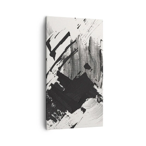 Obraz na plátne - Abstrakcia – expresia čiernej - 45x80 cm