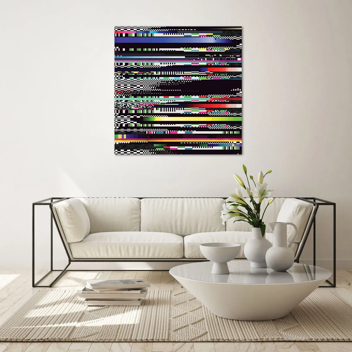 Obraz na skle - Kontrolný obraz skutočnosti - 30x30 cm