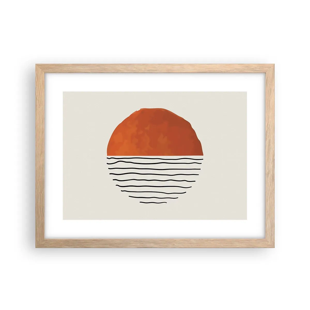 Plagát v ráme zo svetlého duba - V japonskej atmosfére - 40x30 cm
