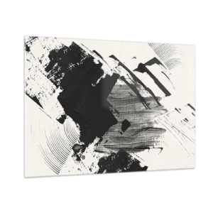 Obraz na skle - Abstrakcia – expresia čiernej - 100x70 cm