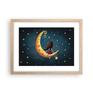 Plagát v ráme zo svetlého duba - Kedysi dávno… - 40x30 cm