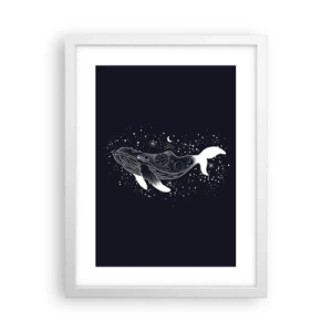 Plagát v bielom ráme - V oceáne vesmíru - 30x40 cm