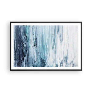 Plagát v čiernom ráme - Modré cencúle - 91x61 cm