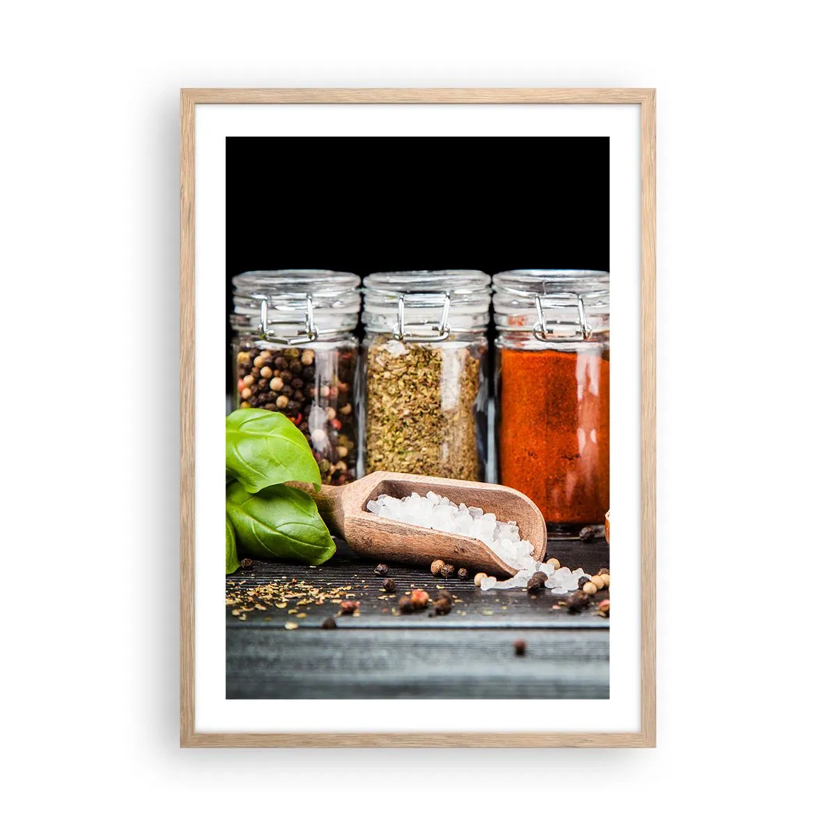 Plagát v ráme zo svetlého duba - Aby mal život chuť - 50x70 cm