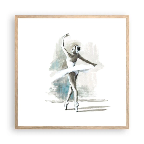 Plagát v ráme zo svetlého duba - Zakliata do labute - 60x60 cm