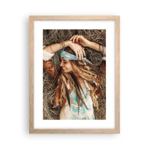 Plagát v ráme zo svetlého duba - Na ceste do leta lásky - 30x40 cm